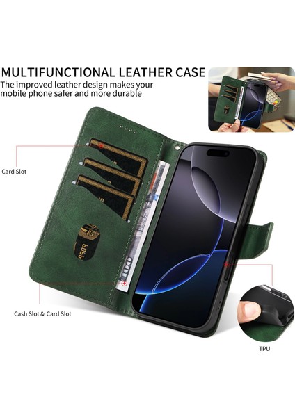 A15/A15S Için Kılıf Darbeye Dayanıklı Koruma Şık Tasarım Deri Telefon Kılıfı Kart Yuvaları ve Bilek Kayışı ile (Yurt Dışından) fırsatları