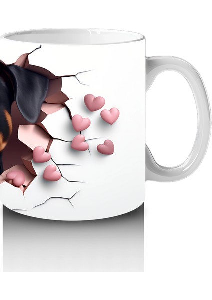 Çatlak Duvardan Bakan Siyah Köpek – Baskılı Kahve Kupası fırsatları