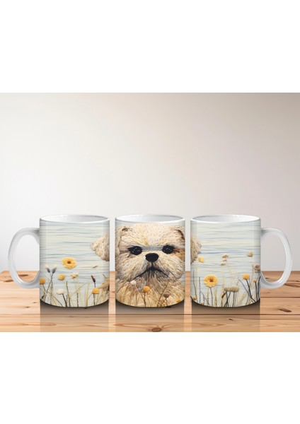 Kır Çiçekleri Arasında Sevimli Köpek – Baskılı Kahve Kupası indirimleri