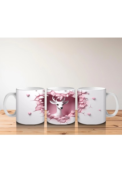 Kalpli Çatlakta Uçan Pembe Geyik – Baskılı Kahve Kupası indirimleri