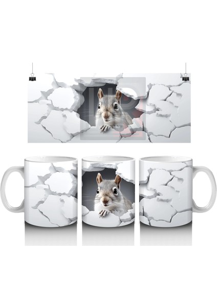 Çatlak Duvar Arasında Yavru Tavşan – Baskılı Kahve Kupası