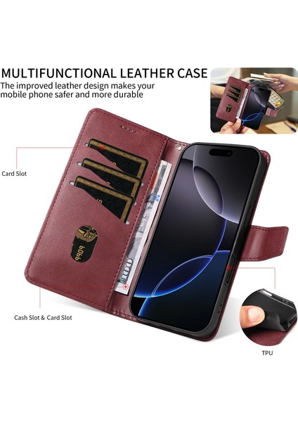 C61 4G/C63 4g Için Kılıf Darbeye Dayanıklı Koruma Şık Tasarım Deri Telefon Kılıfı Kart Yuvaları ve Bilek Kayışı ile (Yurt Dışından) fırsatları
