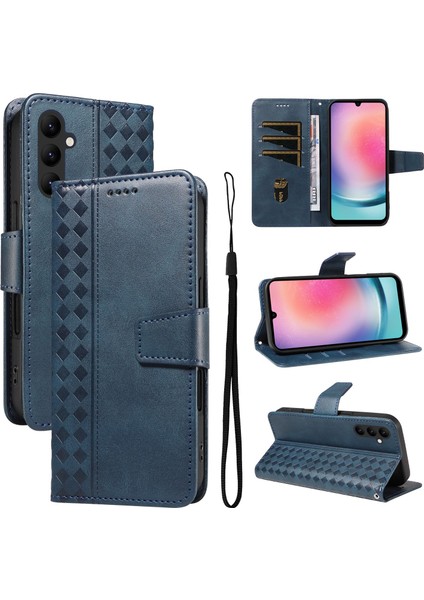 Galaxy A24 4g Için Kılıf Darbeye Dayanıklı Koruma Şık Tasarım Deri Telefon Kılıfı Kart Yuvaları ve Bilek Kayışı ile (Yurt Dışından)