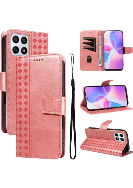 X8 4g Için Kılıf Darbeye Dayanıklı Koruma Şık Tasarım Deri Telefon Kılıfı Kart Yuvaları ve Bilek Kayışı ile (Yurt Dışından)