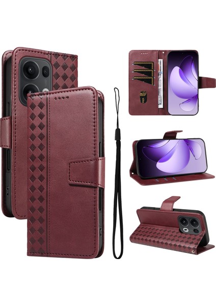 Reno 13 Pro 5g Için Kılıf Darbeye Dayanıklı Koruma Şık Tasarım Deri Telefon Kılıfı Kart Yuvaları ve Bilek Kayışı ile (Yurt Dışından)