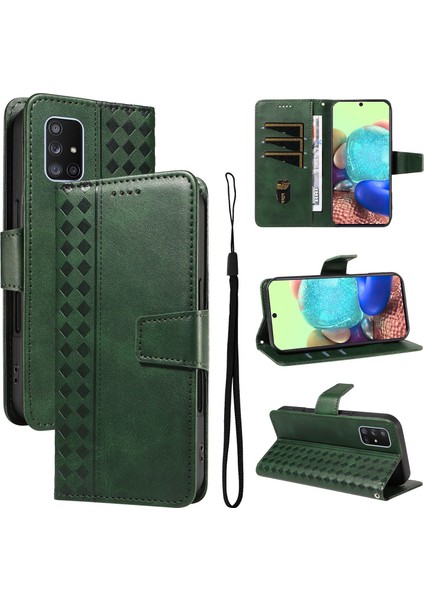 Galaxy A71 4g Için Kılıf Darbeye Dayanıklı Koruma Şık Tasarım Deri Telefon Kılıfı Kart Yuvaları ve Bilek Kayışı ile (Yurt Dışından)