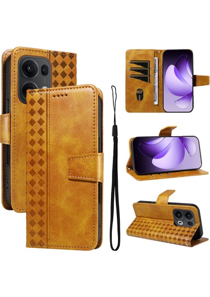 Reno 13 Pro 5g Için Kılıf Darbeye Dayanıklı Koruma Şık Tasarım Deri Telefon Kılıfı Kart Yuvaları ve Bilek Kayışı ile (Yurt Dışından)