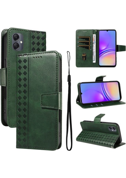 Galaxy A06 Için Kılıf Darbeye Dayanıklı Koruma Şık Tasarım Deri Telefon Kılıfı Kart Yuvaları ve Bilek Kayışı ile (Yurt Dışından)
