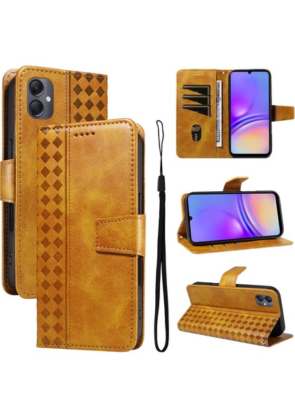 Galaxy A06 Için Kılıf Darbeye Dayanıklı Koruma Şık Tasarım Deri Telefon Kılıfı Kart Yuvaları ve Bilek Kayışı ile (Yurt Dışından)