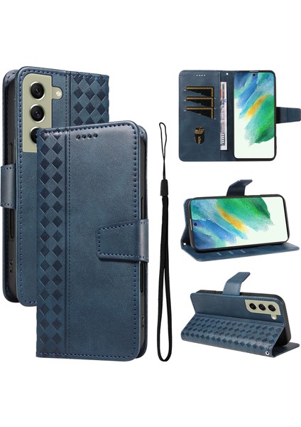 Galaxy S21 Fe Için Kılıf Darbeye Dayanıklı Koruma Şık Tasarım Deri Telefon Kılıfı Kart Yuvaları ve Bilek Kayışı ile (Yurt Dışından)