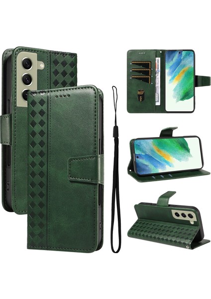 Galaxy S21 Fe Için Kılıf Darbeye Dayanıklı Koruma Şık Tasarım Deri Telefon Kılıfı Kart Yuvaları ve Bilek Kayışı ile (Yurt Dışından)