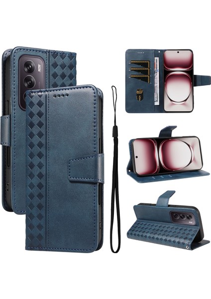 Reno 12 5g Için Kılıf Darbeye Dayanıklı Koruma Şık Tasarım Deri Telefon Kılıfı Kart Yuvaları ve Bilek Kayışı ile (Yurt Dışından)