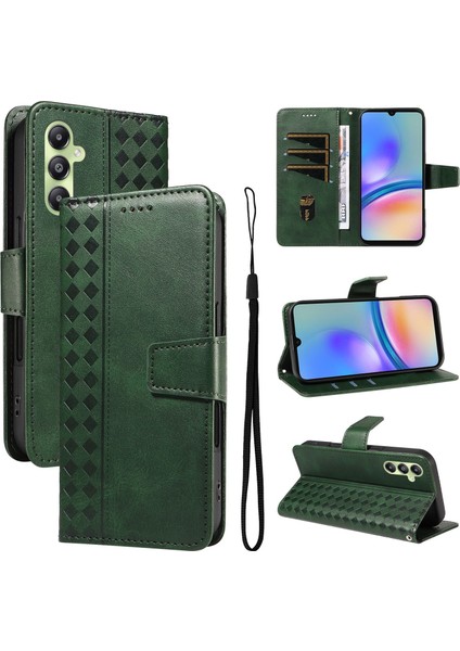 Galaxy A05S Için Kılıf Darbeye Dayanıklı Koruma Şık Tasarım Deri Telefon Kılıfı Kart Yuvaları ve Bilek Kayışı ile (Yurt Dışından)