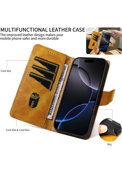 Reno 12 5g Için Kılıf Darbeye Dayanıklı Koruma Şık Tasarım Deri Telefon Kılıfı Kart Yuvaları ve Bilek Kayışı ile (Yurt Dışından) fırsatları