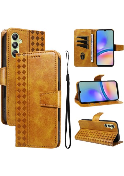 Galaxy A05S Için Kılıf Darbeye Dayanıklı Koruma Şık Tasarım Deri Telefon Kılıfı Kart Yuvaları ve Bilek Kayışı ile (Yurt Dışından)