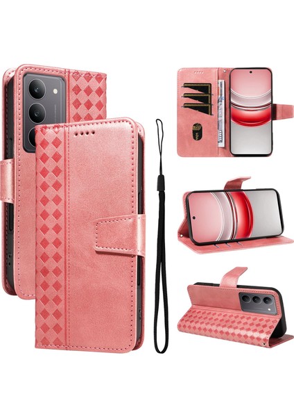 C75 4G/14X 5g Için Kılıf Darbeye Dayanıklı Koruma Şık Tasarım Deri Telefon Kılıfı Kart Yuvaları ve Bilek Kayışı ile (Yurt Dışından)