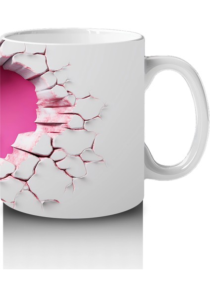 Kalp Şeklinde Çatlakta Uçan Çift Pembe Kelebek – Baskılı Kahve Kupası fırsatları