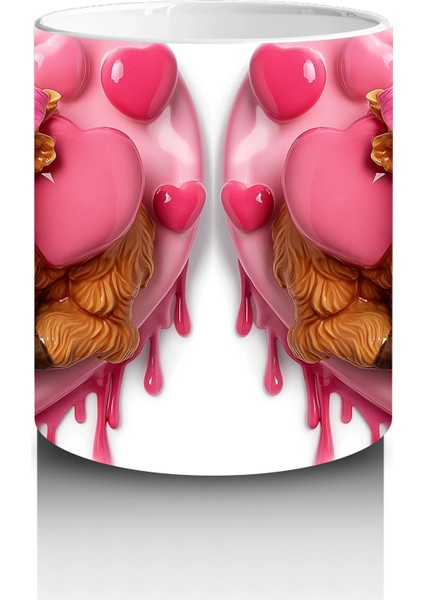 Kalpli Balonlarla Süslenmiş Sevimli Inek Figürleri – Baskılı Kahve Kupası modelleri