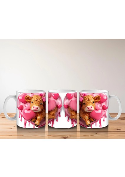 Kalpli Balonlarla Süslenmiş Sevimli Inek Figürleri – Baskılı Kahve Kupası indirimleri