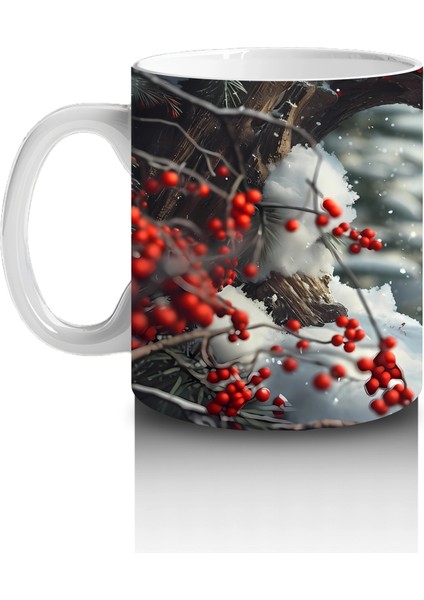 Kalp Şeklindeki Ağaç Kovuklarında Kırmızı Kardinal – Baskılı Kahve Kupası fiyatları