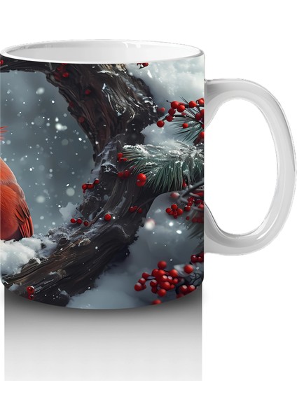 Kalp Şeklindeki Ağaç Kovuklarında Kırmızı Kardinal – Baskılı Kahve Kupası fırsatları