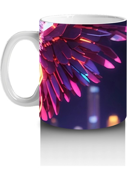 Renkli Neon Işıklarla Dans Eden Kediler – Baskılı Kahve Kupası fiyatları