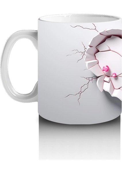 Kalpli Kırık Duvar Arasında Tavşan Figürü - Baskılı Kahve Kupası fiyatları