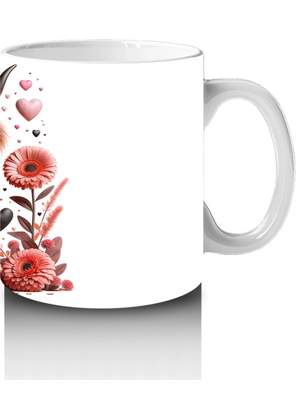 Pembe Çiçeklerle Süslenmiş Neşeli Buzağı – Baskılı Kahve Kupası fırsatları