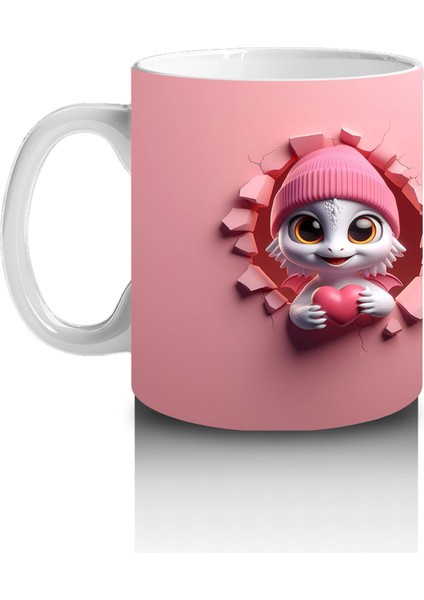 Kışlık Kostümlü Sevimli Kertiş Figürü - Baskılı Kahve Kupası fiyatları