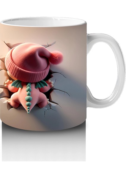 Kışlık Kostümlü Sevimli Kertiş Figürü - Baskılı Kahve Kupası fırsatları