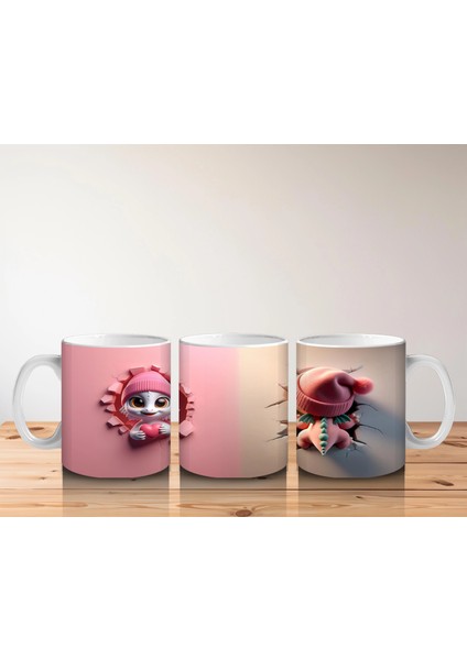 Kışlık Kostümlü Sevimli Kertiş Figürü - Baskılı Kahve Kupası indirimleri