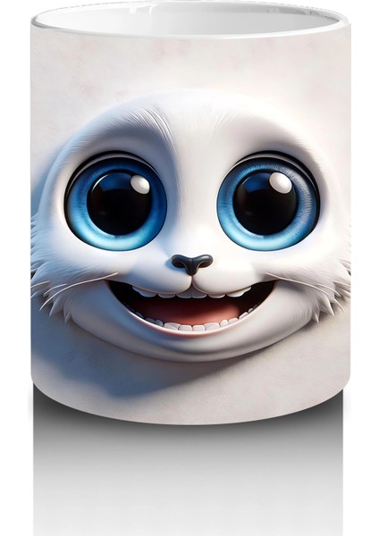 Sevimli Büyük Gözlü Yavru Hayvan – Baskılı Kahve Kupası modelleri