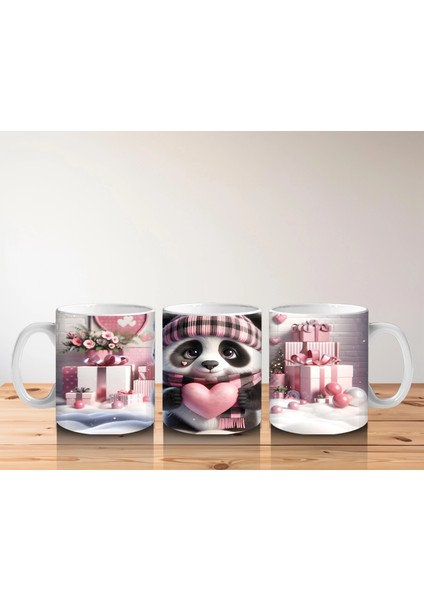 Hediye Kutuları Arasında Şapkalı Sevimli Panda – Baskılı Kahve Kupası indirimleri