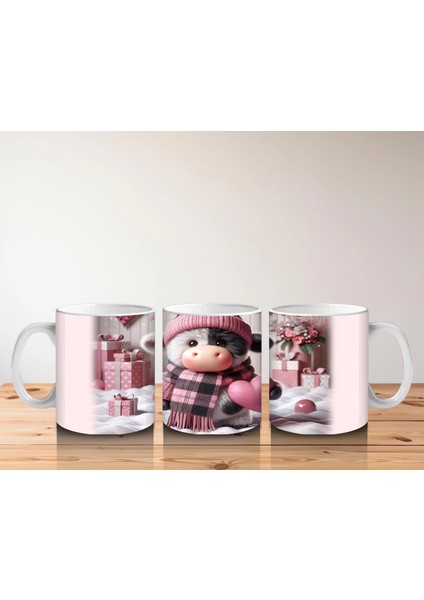 Pembe Kareli Şapkalı Sevimli Kız Maskot – Baskılı Kahve Kupası indirimleri