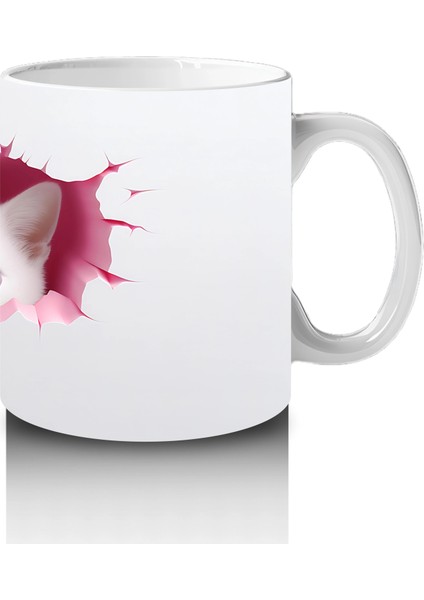 Kalpli Çatlakta Bakan Iki Sevimli Kedi – Baskılı Kahve Kupası fırsatları