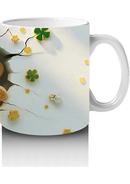 Şans Madeni ve Yonca Temalı Şapkalı Maymun – Baskılı Kahve Kupası fırsatları