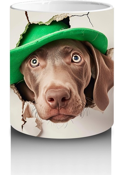 Şapkalı Sevimli Kahverengi Köpek – Baskılı Kahve Kupası modelleri