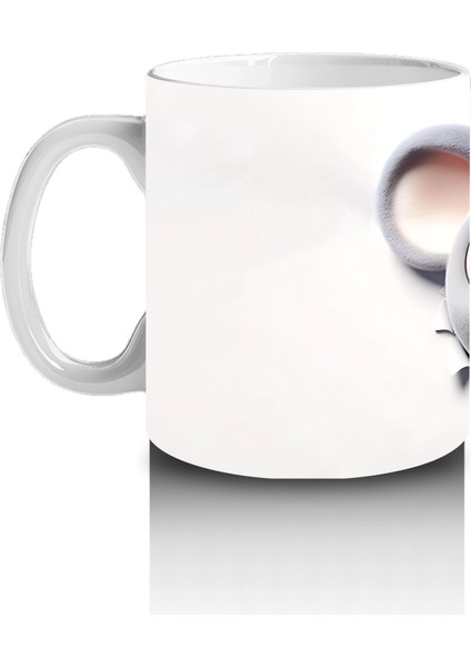 Mavi Gözlü Gülümseyen Fare Maskot – Baskılı Kahve Kupası fiyatları