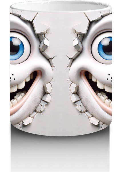 Neşeyle Bakan Sevimli Karakter Suratları – Baskılı Kahve Kupası modelleri