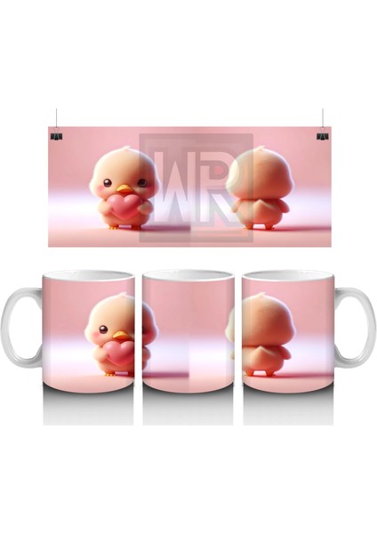Ön ve Arka Yüzüyle Sevimli Bebek Figürleri – Baskılı Kahve Kupası