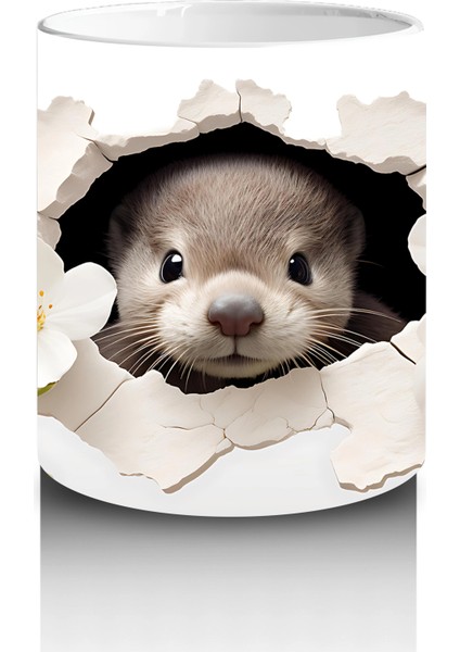 Beyaz Çiçekler Içinde Tatlı Fok Yavrusu – Baskılı Kahve Kupası modelleri