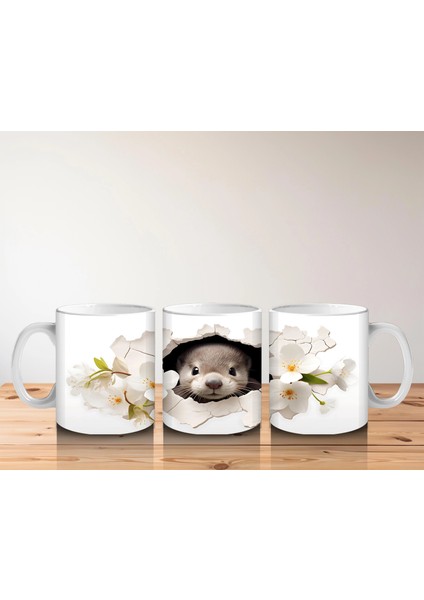 Beyaz Çiçekler Içinde Tatlı Fok Yavrusu – Baskılı Kahve Kupası indirimleri