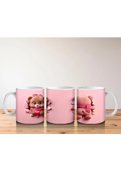 Kalp Tutan Ayıcık Maskot ve Arka Görünümü – Baskılı Kahve Kupası indirimleri