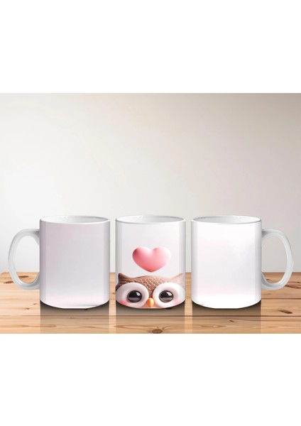 Kalpli Gözlerle Bakan Sevimli Baykuş – Baskılı Kahve Kupası indirimleri