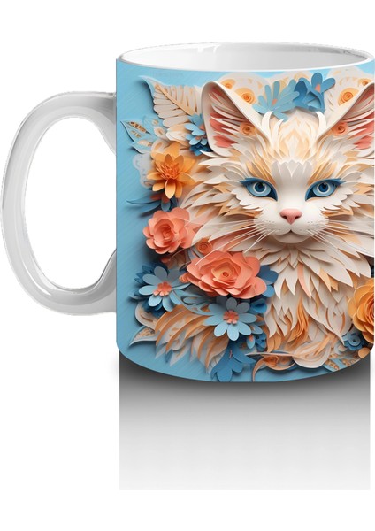 Sarı Çiçekler Arasında Gülümseyen Kedi Çifti – Baskılı Kahve Kupası fiyatları