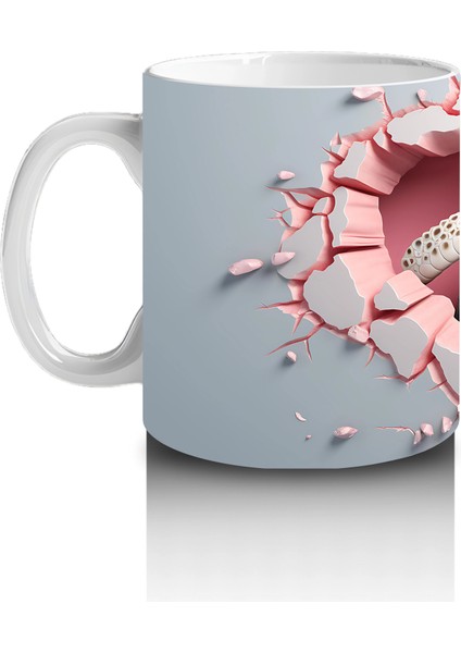 Kalpli Duvarı Delen Vücut Geliştirmiş Sevimli Kaplumbağa – Baskılı Kahve Kupası fiyatları