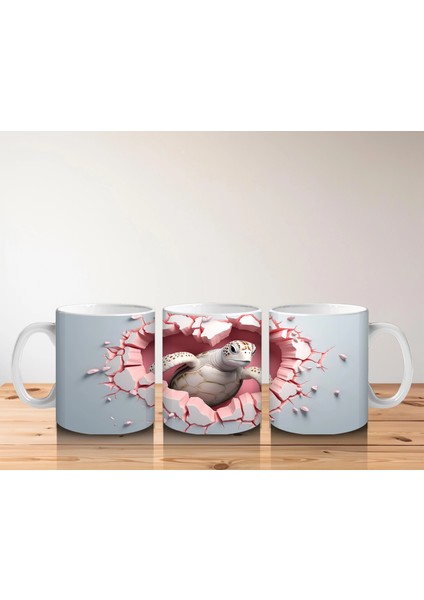 Kalpli Duvarı Delen Vücut Geliştirmiş Sevimli Kaplumbağa – Baskılı Kahve Kupası indirimleri