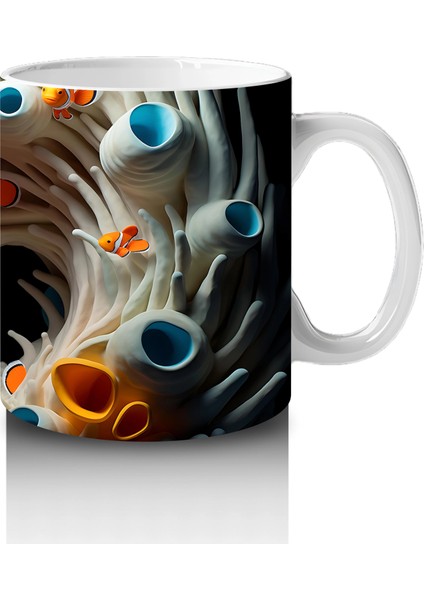 Mercan Mağarasında Yüzen Çift Palyaço Balığı – Baskılı Kahve Kupası fırsatları