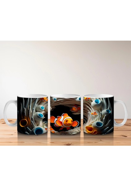 Mercan Mağarasında Yüzen Çift Palyaço Balığı – Baskılı Kahve Kupası indirimleri