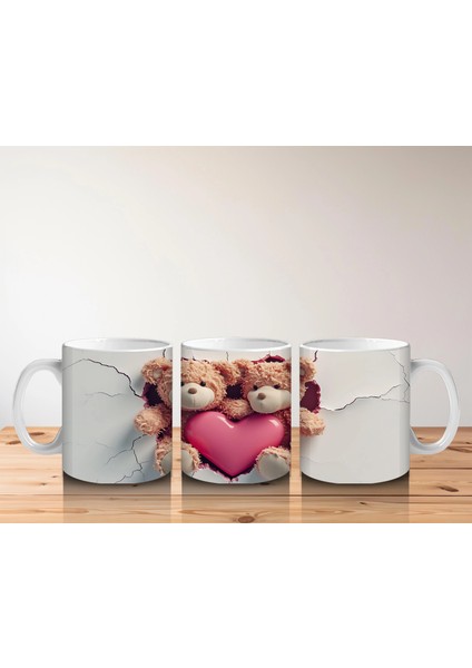 Kalp Arasında Sarılmış Sevimli Ayıcıklar – Baskılı Kahve Kupası indirimleri